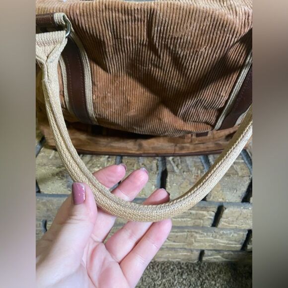 Brown corduroy overnight bag - Picture 3 of 9